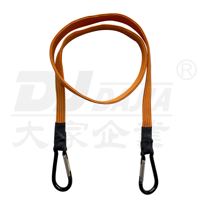 17 mm flaches Bungee -Kabel mit Carabiner （Aluminiumlegierung）